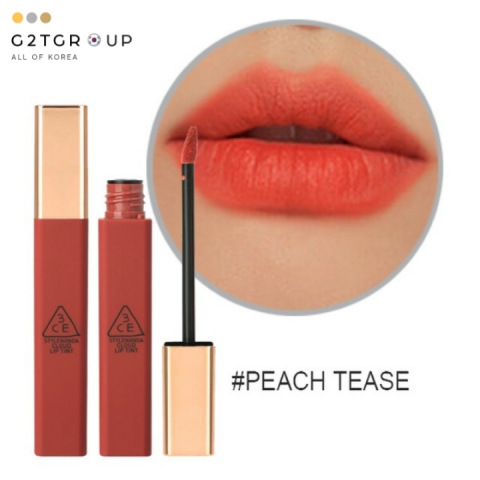 Son 3CE Cloud Lip Tint Peach Tease - Màu cam san hô