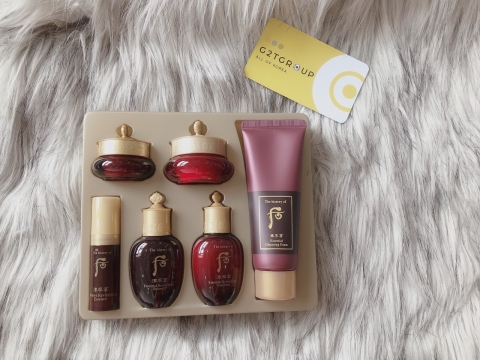 Set dưỡng da lão hóa mini Whoo Essential Cleansing Foam 6 món