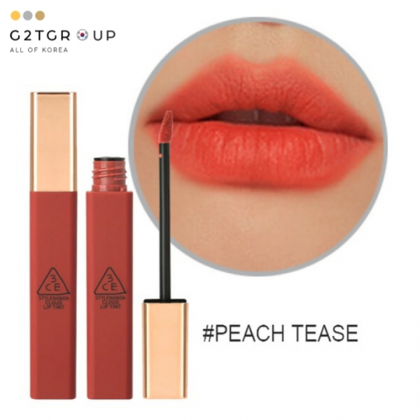 Son 3CE Cloud Lip Tint Peach Tease - Màu cam san hô